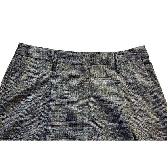 Jason Wu Wide Leg Plaid Single Pleat Metallic Thread Trouser Pants Women Size 8 - Picture 5 of 10